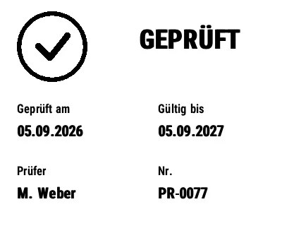 Vorschau von Prüfplakette / Kalibrierung
