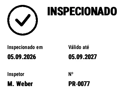 Prévia de Selo de inspeção / calibração