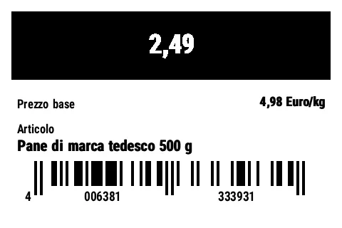 Anteprima di Etichetta prezzo da scaffale
