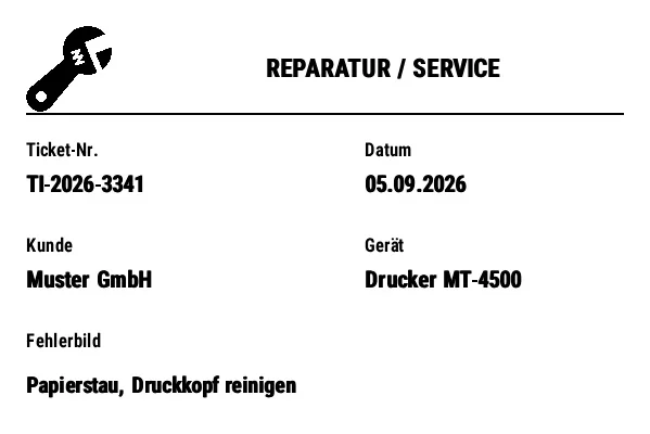 Vorschau von Reparatur-/Serviceauftrag
