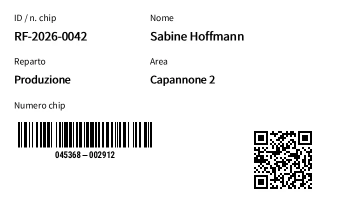 Anteprima di Tessera identificativa RFID