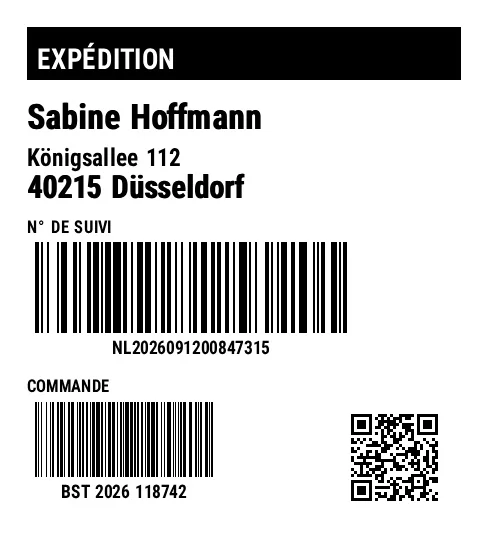 Aperçu de Expédition avec plusieurs codes-barres