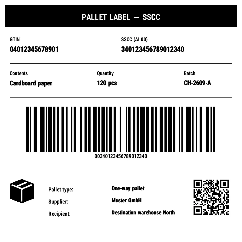 Preview of SSCC Pallet Label (GS1-128)