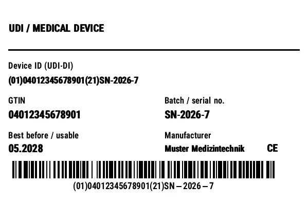 Preview of UDI / HIBC Device Label (Medical Device)