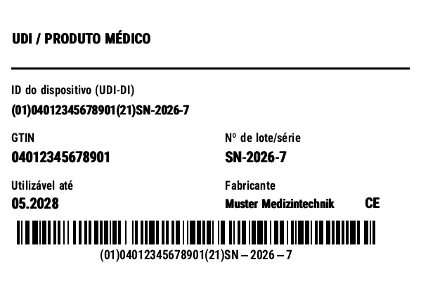 Prévia de Etiqueta UDI/HIBC (produto médico)