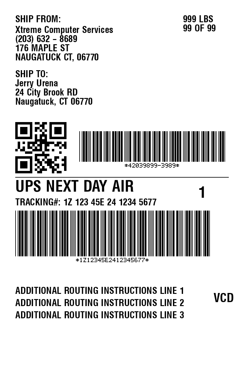 Preview of UPS Template