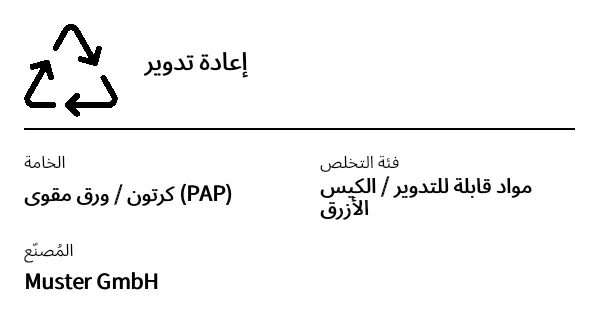 معاينة ملصق التغليف / إعادة التدوير