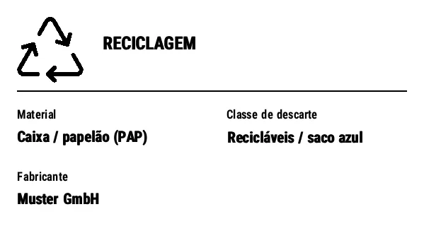 Prévia de Etiqueta de embalagem / reciclagem