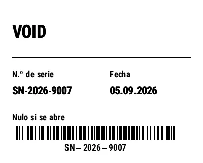 Vista previa de Etiqueta de seguridad VOID