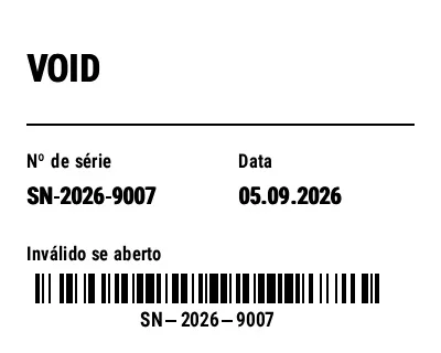 Prévia de Etiqueta de segurança VOID