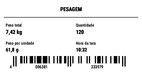 Prévia de Etiqueta de pesagem